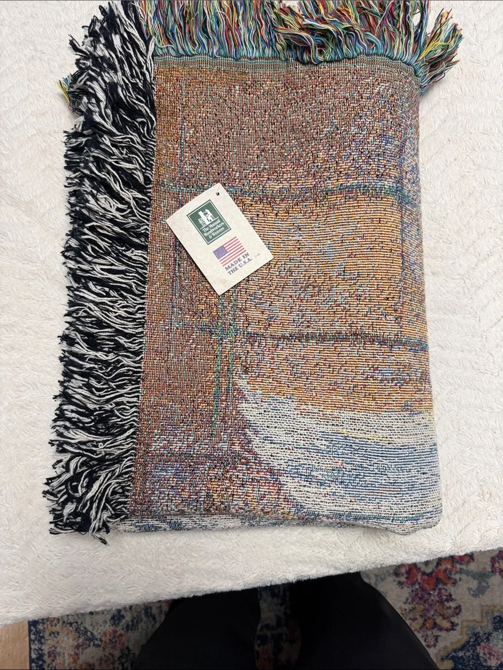 Angel of Love, Lena Liu Woven Made in USA Cotton Tapestry Blanket NEW With Tag
